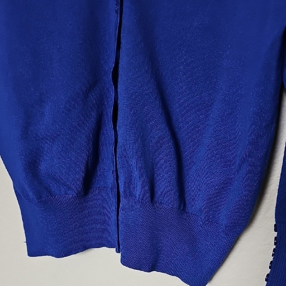Cielo Office Spring Women's Blue Cardigan Sweater Medium - Picture 4 of 7